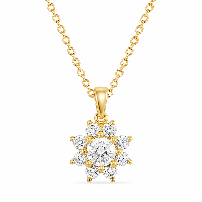 The Sun Kissed Marigold Gold Plated 925 Silver Pendant with Link Chain