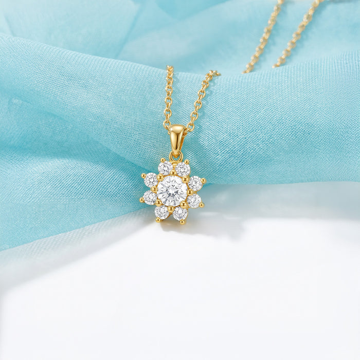 The Sun Kissed Marigold Gold Plated 925 Silver Pendant with Link Chain