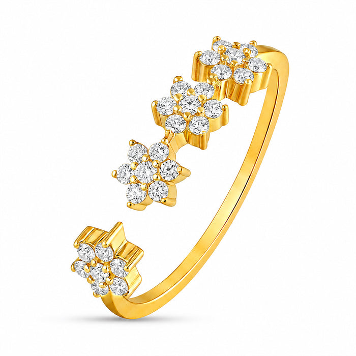 The Sweetest Garden Gold Plated 925 Silver Womens Adjustable Women Ring (Zavya Signature)