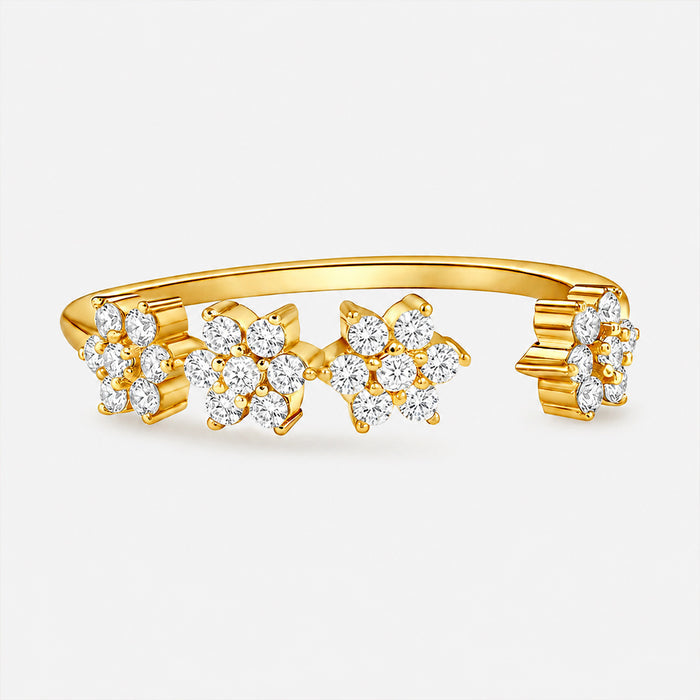 The Sweetest Garden Gold Plated 925 Silver Womens Adjustable Women Ring (Zavya Signature)