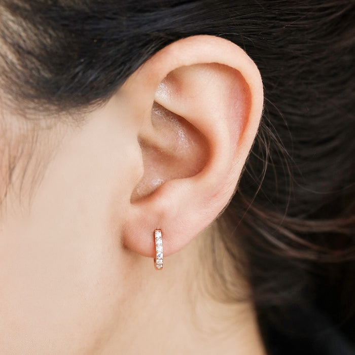 925 Sterling Silver The Whimsical Rose Gold Hoop 925 Silver Earrings for Women – Zavya