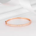Three-Line CZ Rose Gold Plated 925 Sterling Silver Kada Bracelet