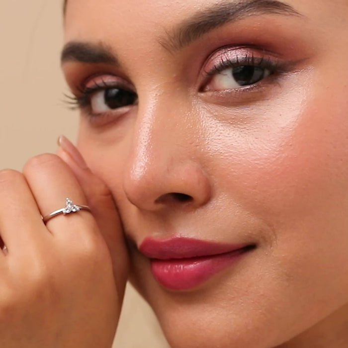 Three Wishes Silver Rhodium Plated Ring (Adjustable)