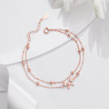 Tied Bow Rose Gold Plated 925 Sterling Silver Bracelet