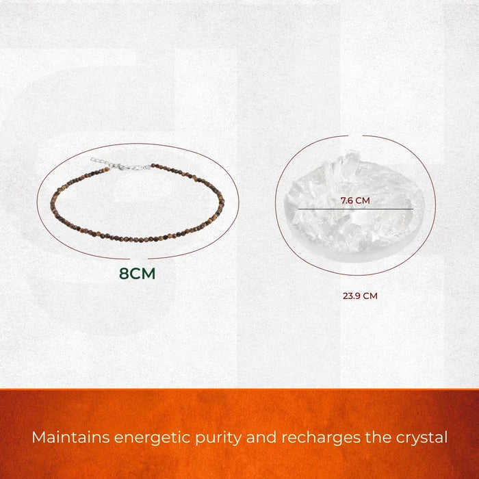 Tiger Eye Anklet for Confidence and Courage with Free Selenite Combo - view 3