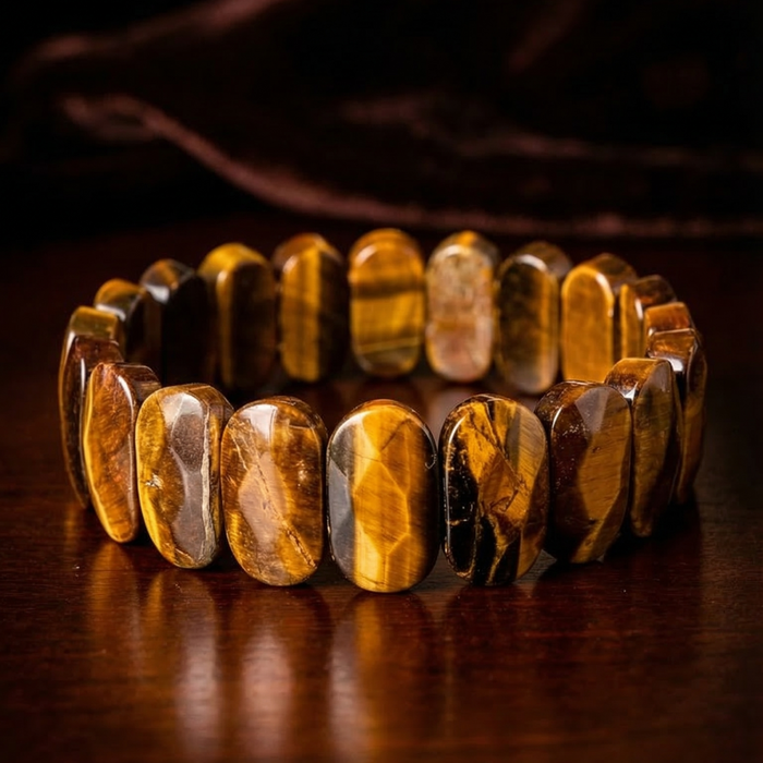 Tiger Eye Flat Beaded Bracelet - view 4
