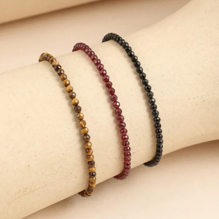 Tiger Eye Garnet, Red Garnet and Black Tourmaline Anklet Combo for Protection