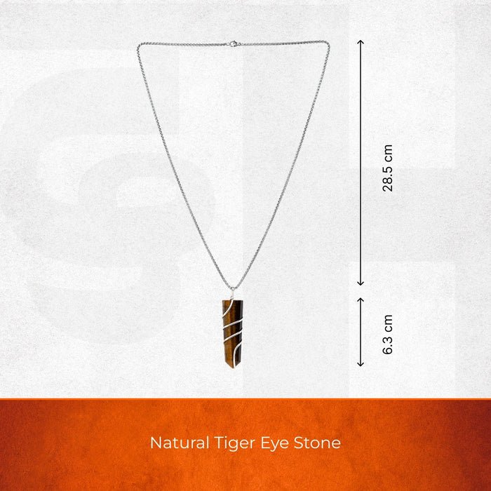 Tiger Eye Stone Locket with Chain - view 2