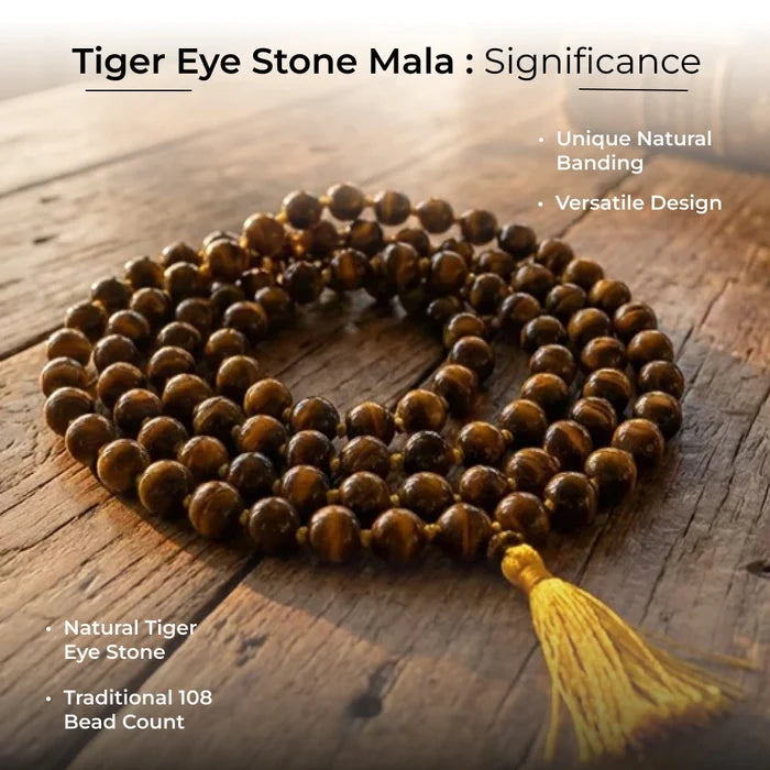 Tiger Eye Stone Mala 108 Beads - view 4