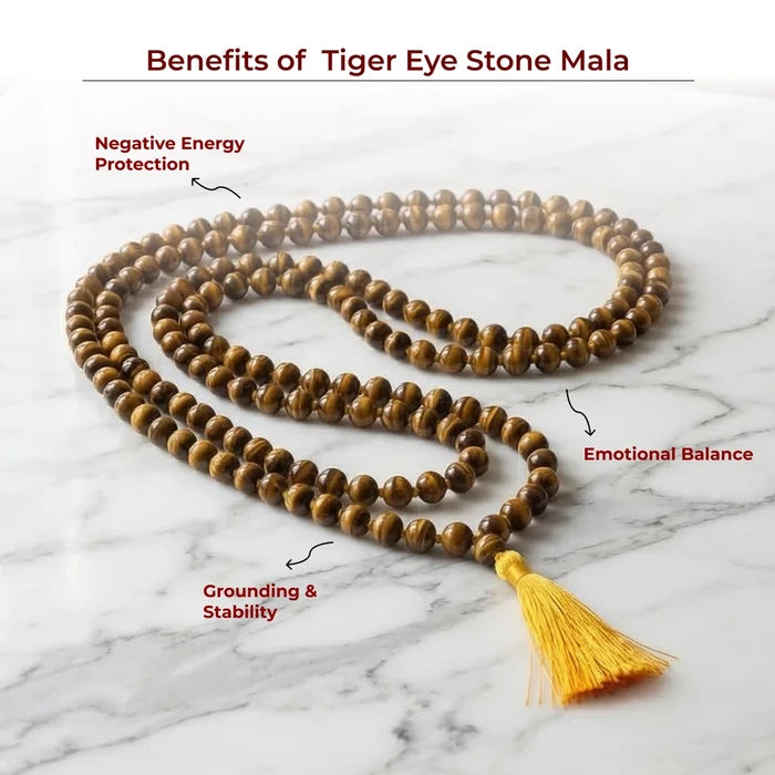 Tiger Eye Stone Mala 108 Beads - view 5