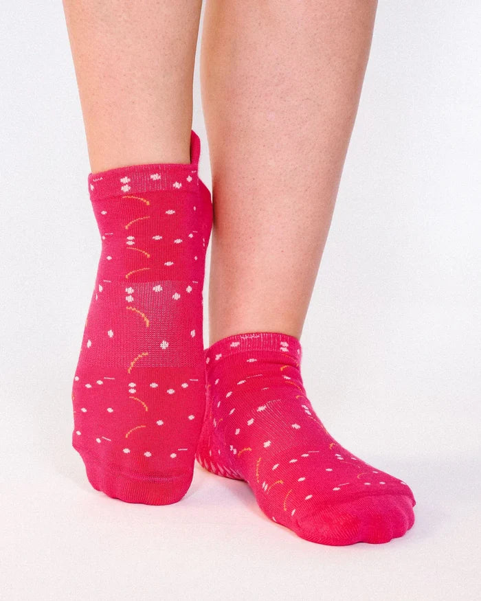 Tiktok Full Foot Grip Sock Fuschia