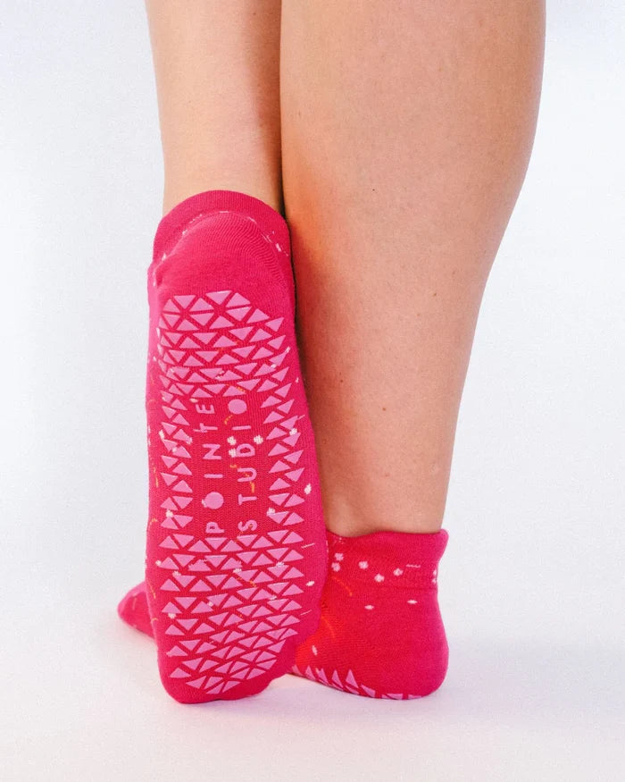 Tiktok Full Foot Grip Sock Fuschia