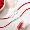 Timeless & Bead Rhodium-Plated 925 Silver Bhai-Bhabhi Rakhi Combo