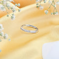 Timeless Beauty 925 Sterling Silver Rhodium-Plated Ring adorned with Cubic Zirconia (Adjustable)