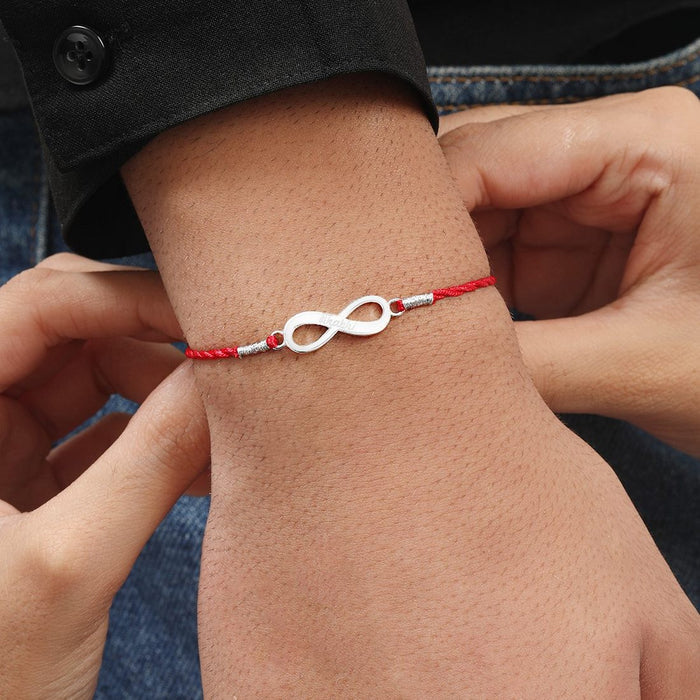 Timeless Bhaiya Bhabhi Rhodium-Plated Sterling Silver Thread Rakhi Combo