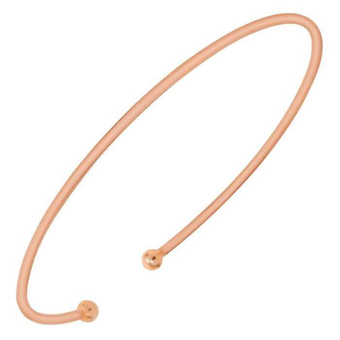 Timeless Elegance 925 Sterling Silver Rose Gold-Plated Plain Bracelet