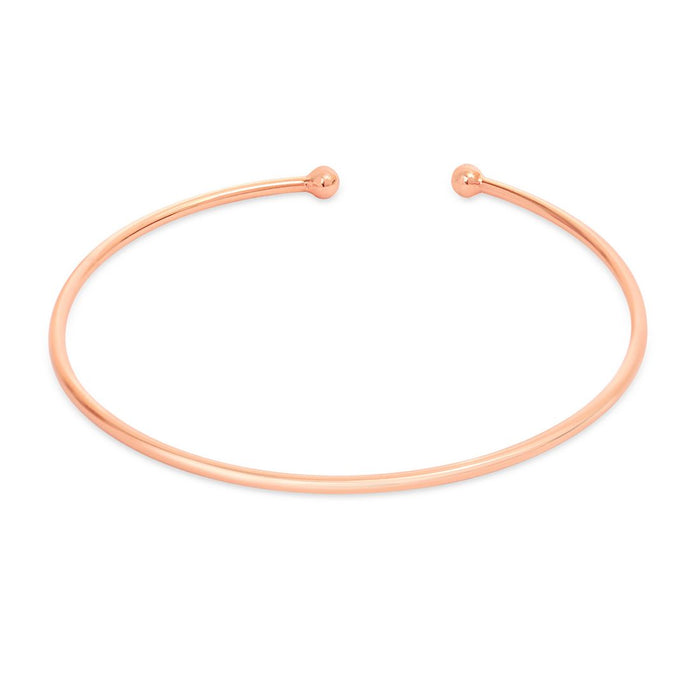 Timeless Elegance 925 Sterling Silver Rose Gold-Plated Plain Bracelet