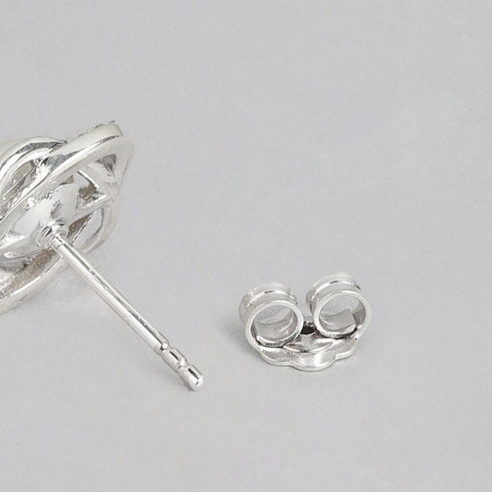 Timeless Elegance 925 Sterling Silver Stud Earrings with Cubic Zirconia & Pearl