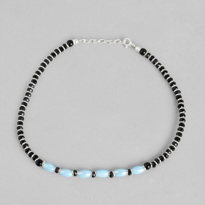 Timeless Elegance Rhodium Plated 925 Sterling Silver Anklet