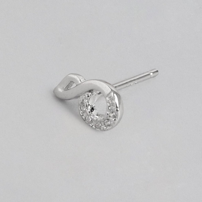 Timeless Elegance Rhodium-Plated CZ 925 Sterling Silver Earrings