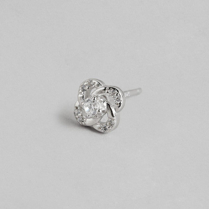 Timeless Floral Rhodium-Plated Brilliance 925 Sterling Silver Jewelry Set