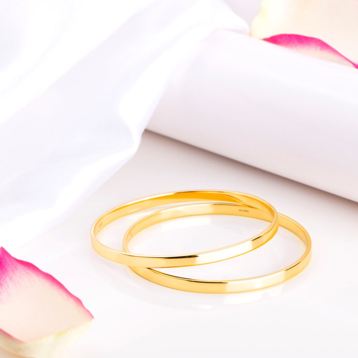 Timeless Gold Glow 925 Sterling Silver Plain Bangle