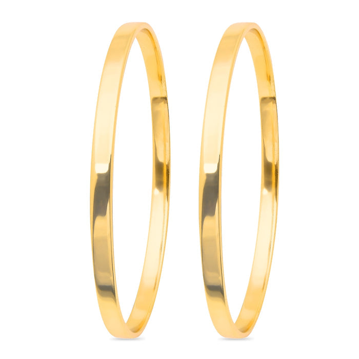 Timeless Gold Glow 925 Sterling Silver Plain Bangle