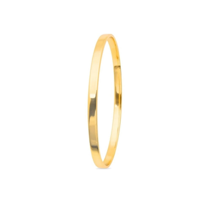 Timeless Gold Glow 925 Sterling Silver Plain Bangle