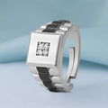 Timeless Rhodium Plated 925 Sterling Silver Men's Ring