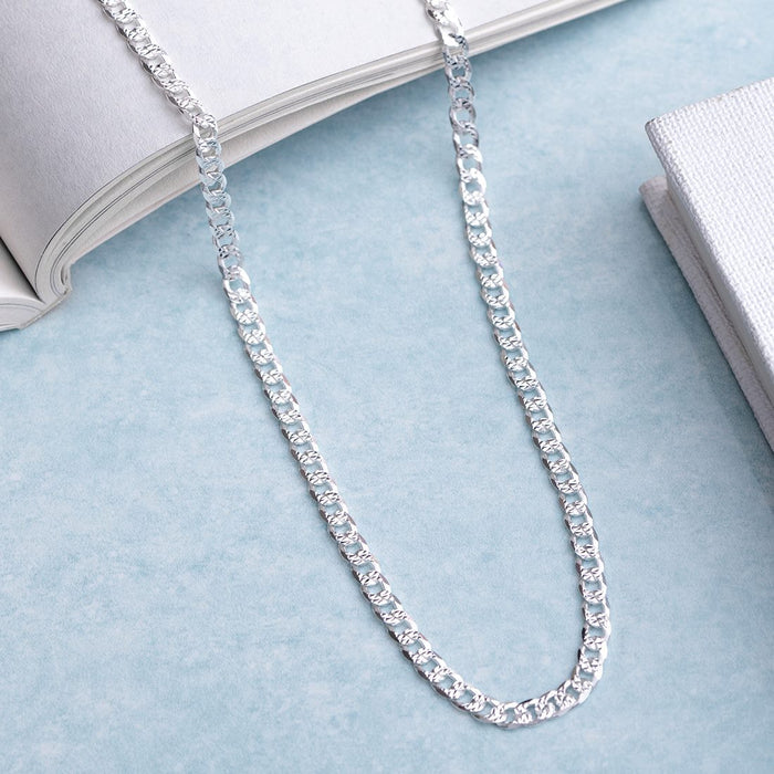 Timeless Rhodium-Plated Linked Chain 925 Sterling Silver Men's Necklace