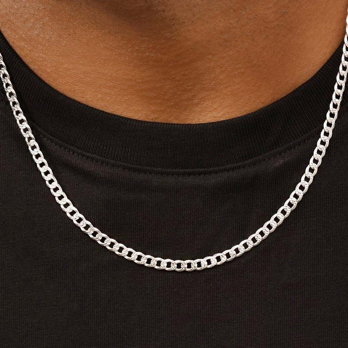 Timeless Rhodium-Plated Linked Chain 925 Sterling Silver Men's Necklace