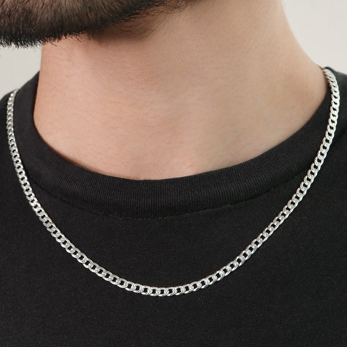 Timeless Rhodium-Plated Linked Chain 925 Sterling Silver Men's Necklace