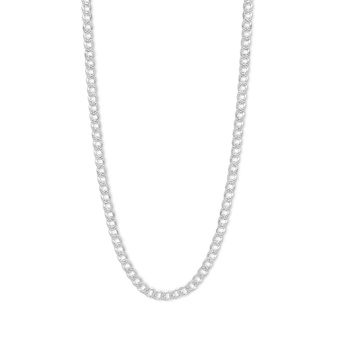 Timeless Rhodium-Plated Linked Chain 925 Sterling Silver Men's Necklace
