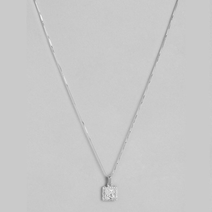 Timeless Shine Rhodium Plated 925 Sterling Silver Pendent with Chain