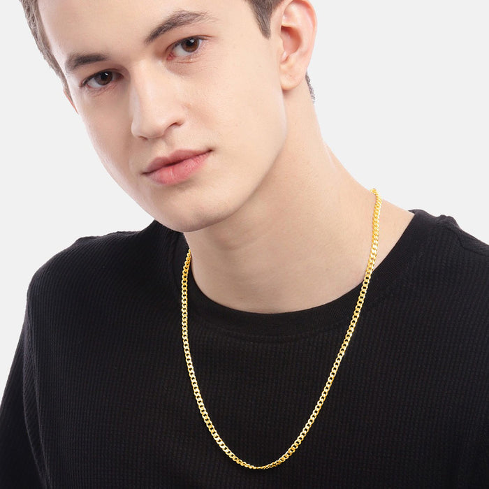 Timeless Silver Linkage 925 Sterling Silver Gold-Plated Chain for Him