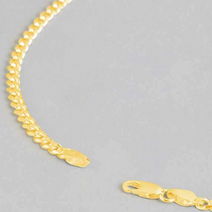 Timeless Silver Linkage 925 Sterling Silver Gold-Plated Chain for Him