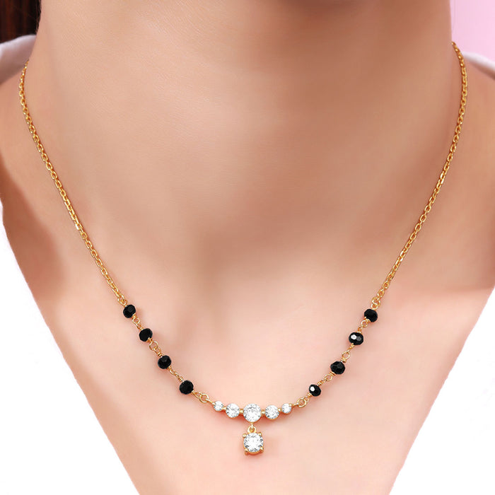 Timeless Solitaire CZ Gold Plated  925 Silver Mangalsutra