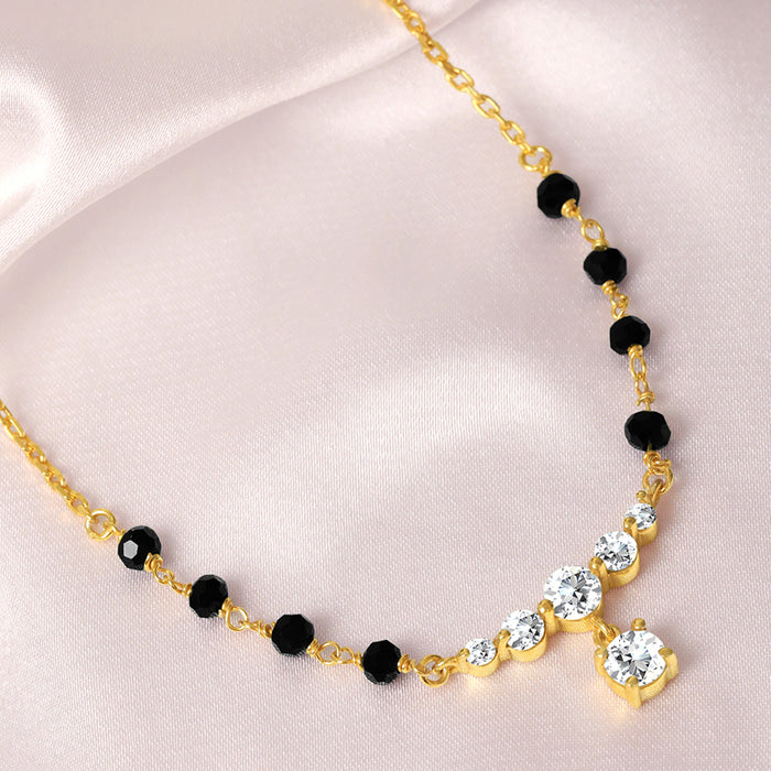 Timeless Solitaire CZ Gold Plated  925 Silver Mangalsutra