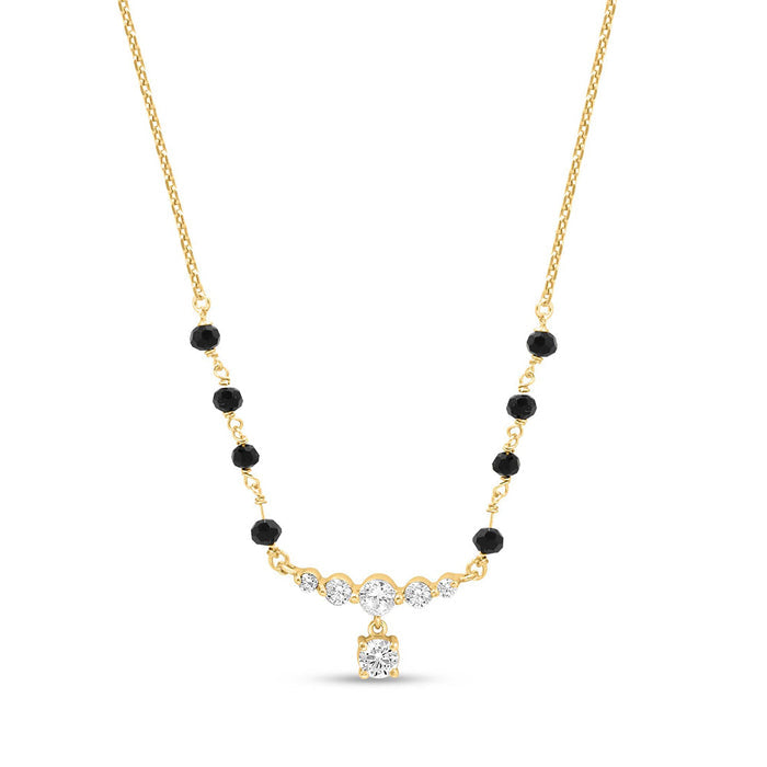 Timeless Solitaire CZ Gold Plated  925 Silver Mangalsutra