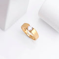 925 Sterling Silver Solitaire Gold Plated 925 Sterling Silver Men's Ring for Women – Zavya