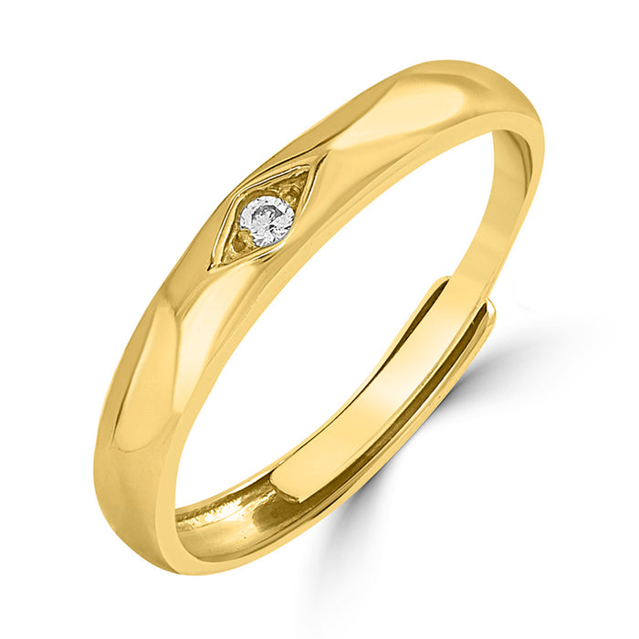 Gold plated 925 Sterling Silver adjustable men's ring with single stone. Perfect gift for him – Zavya
