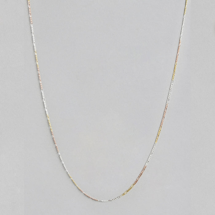 Timeless Triple Tone 925 Silver Figaro Chain