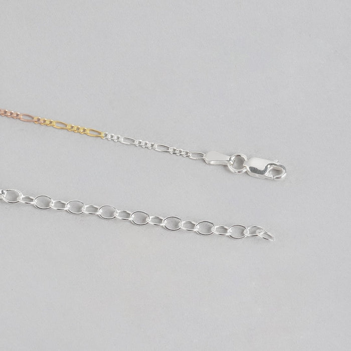 Timeless Triple Tone 925 Silver Figaro Chain