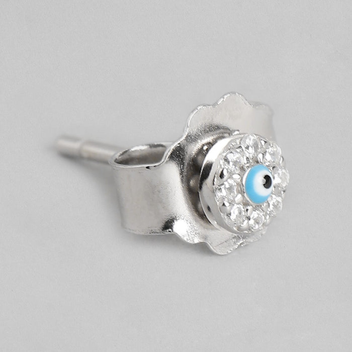 Tiny Evil Eye 925 Silver Earrings