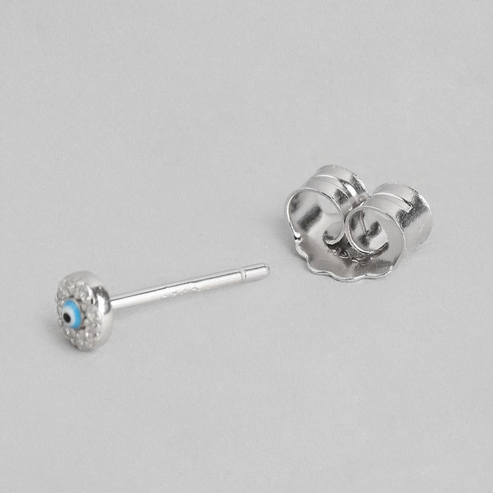 Tiny Evil Eye 925 Silver Earrings