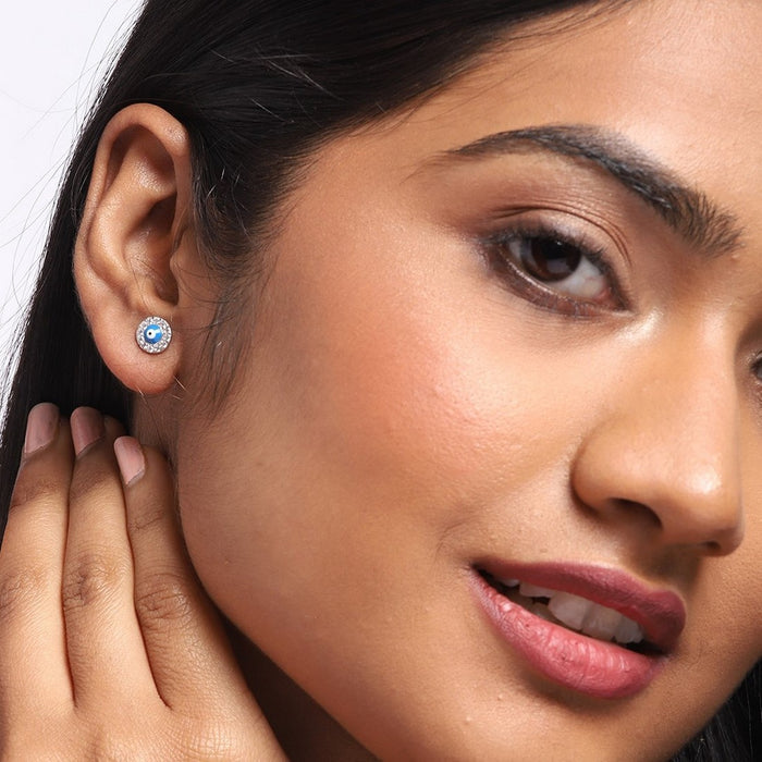 Tiny Evil Eye Stares 925 Silver Stud Earrings