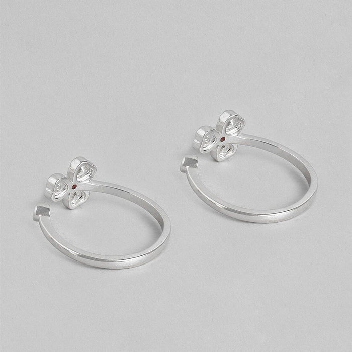 Two tiny floral 925 Sterling Silver adjustable toe rings for women showing open bands – Zavya