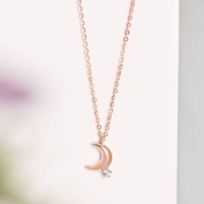 To the Moon Rose-Gold Plated 925 Sterling Silver Necklace