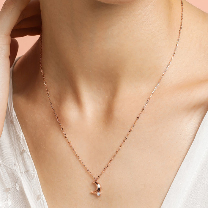 To the Moon Rose-Gold Plated 925 Sterling Silver Necklace