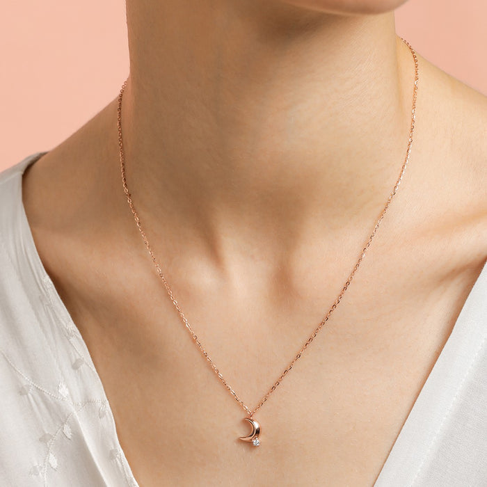 To the Moon Rose-Gold Plated 925 Sterling Silver Necklace